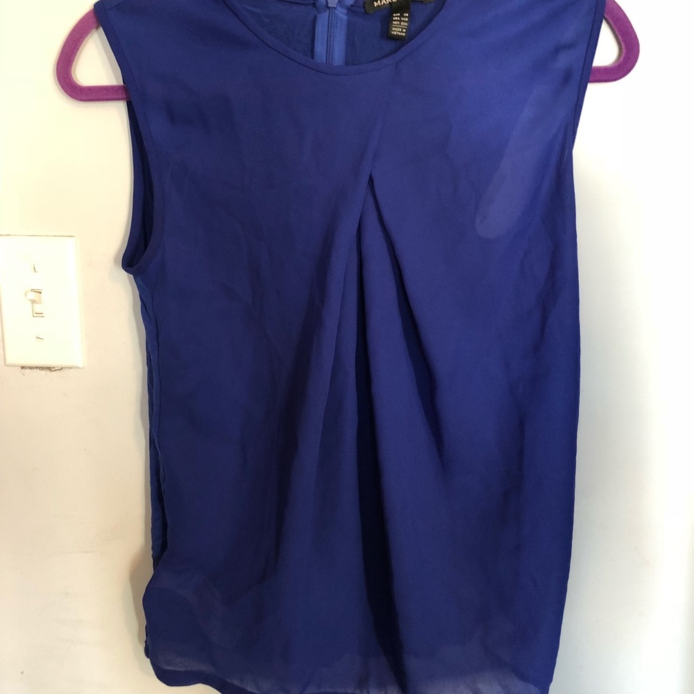 Mango sheer blue top